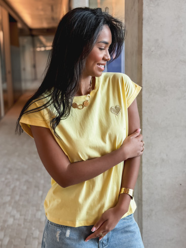 T-shirt Dina - Jaune/Doré