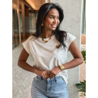 T-shirt Dina - Blanc/Jaune