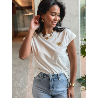 T-shirt Dina - Blanc/Jaune