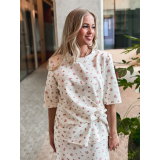 Jupe longue à fleurs Calathéa - Ecru