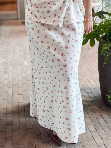 Jupe longue à fleurs Calathéa - Ecru Jupe longue à fleurs Calathéa - Ecru