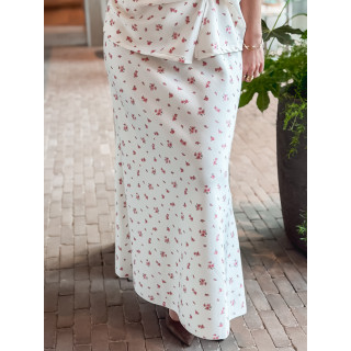 Jupe longue à fleurs Calathéa - Ecru