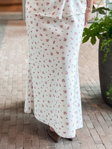 Jupe longue à fleurs Calathéa - Ecru Jupe longue à fleurs Calathéa - Ecru