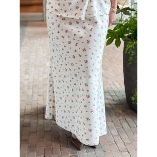 Jupe longue à fleurs Calathéa - Ecru