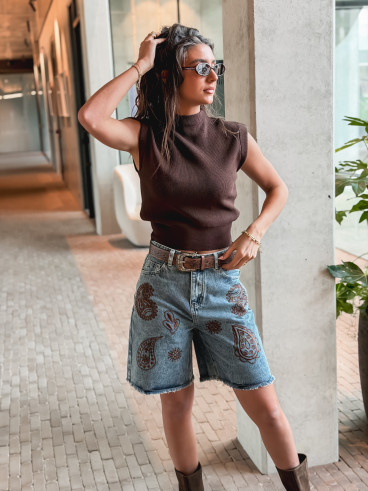 Bermuda en jeans Loriana - Bleu Bermuda en jeans Loriana - Bleu