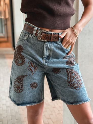 Bermuda en jeans Loriana - Bleu