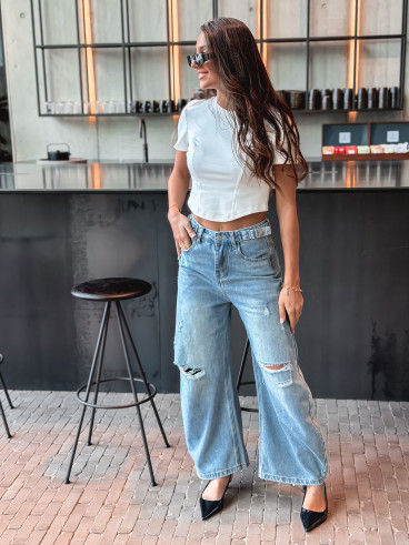 Crop t-shirt Magda -Blanc