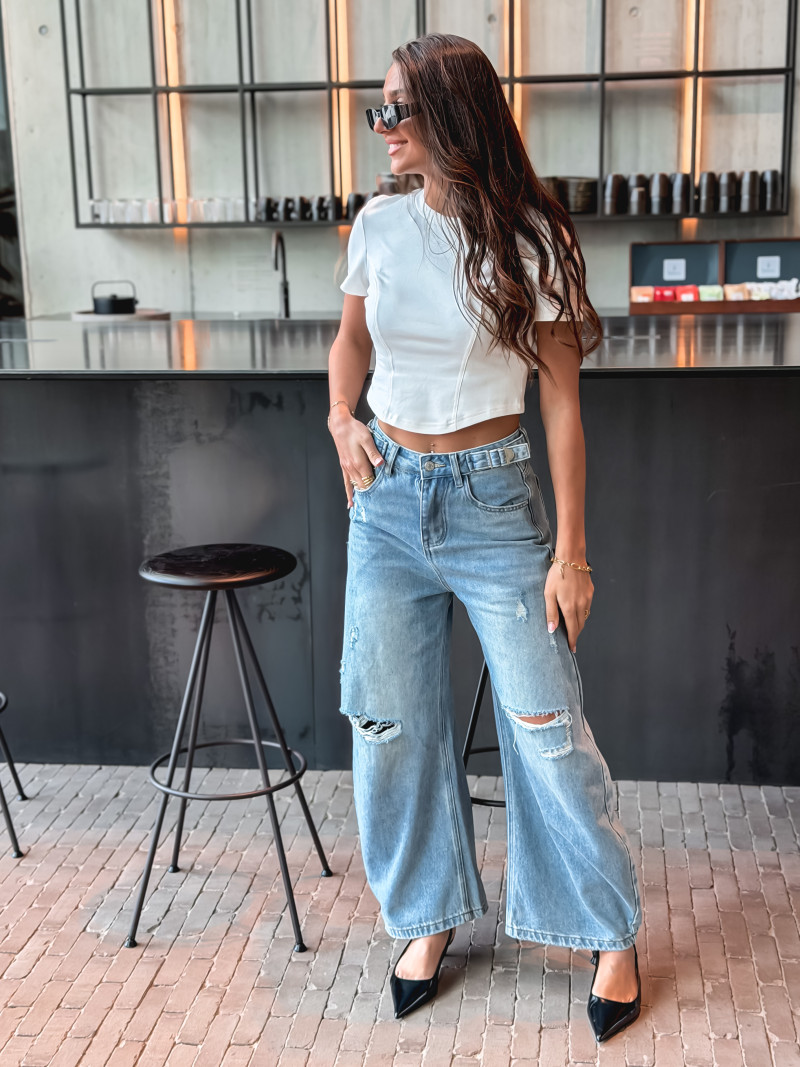 Crop t-shirt Magda -Blanc Crop t-shirt Magda -Blanc