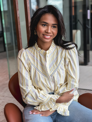 Chemisier à fleurs Adalina - Jaune