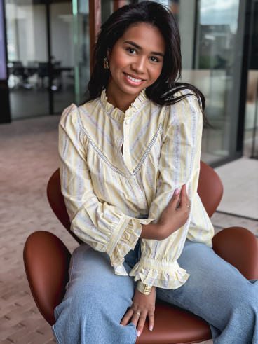 Chemisier à fleurs Adalina - Jaune