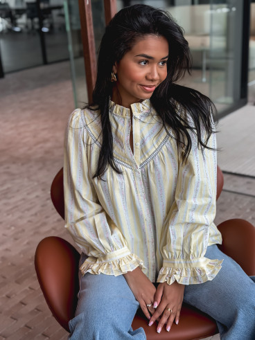 Chemisier à fleurs Adalina - Jaune