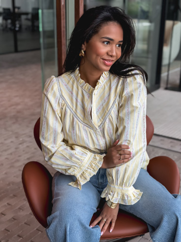 Chemisier à fleurs Adalina - Jaune