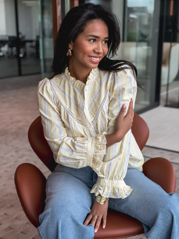 Chemisier à fleurs Adalina - Jaune