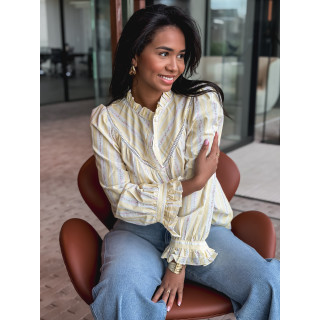 Chemisier à fleurs Adalina - Jaune