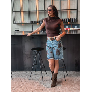 Blouse sans manches Lydie - Chocolat