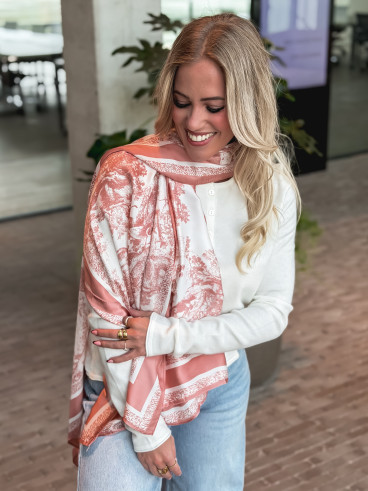 Foulard Tiziana - Rose/Ecru