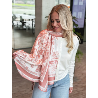 Foulard Tiziana - Rose/Ecru