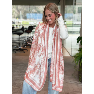 Foulard Tiziana - Rose/Ecru