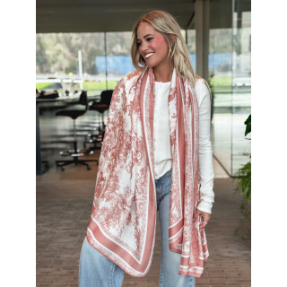 Foulard Tiziana - Rose/Ecru