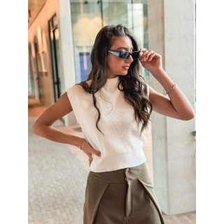 Pull sans manches Lydie - Blanc