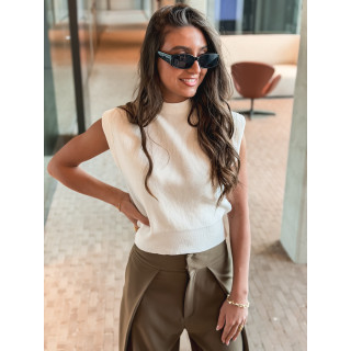 Blouse sans manches Lydie - Blanc