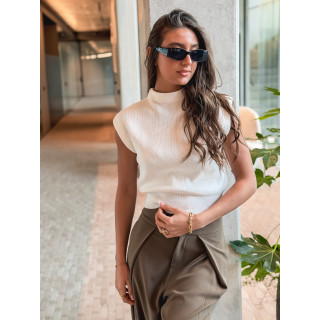 Pull sans manches Lydie - Blanc