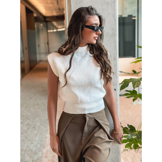 Pull sans manches Lydie - Blanc