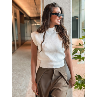 Blouse sans manches Lydie - Blanc