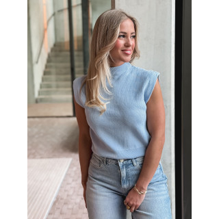Blouse sans manches Lydie - Bleu ciel