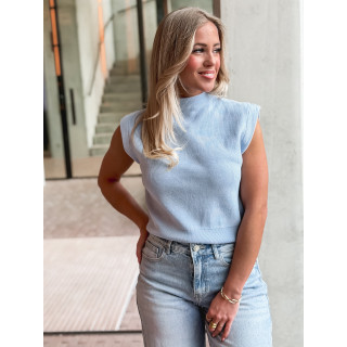 Pull sans manches Lydie - Bleu ciel