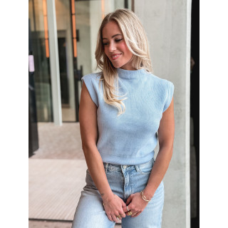 Blouse sans manches Lydie - Bleu ciel