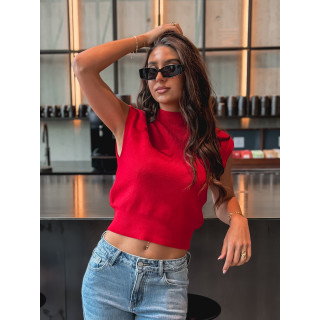 Pull sans manches Lydie - Rouge