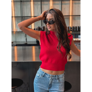 Blouse sans manches Lydie - Rouge