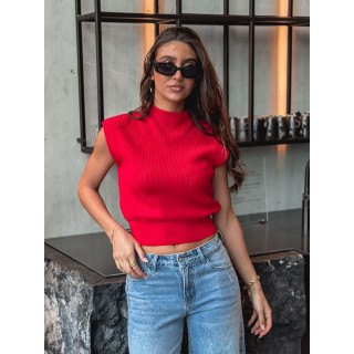 Blouse sans manches Lydie - Rouge