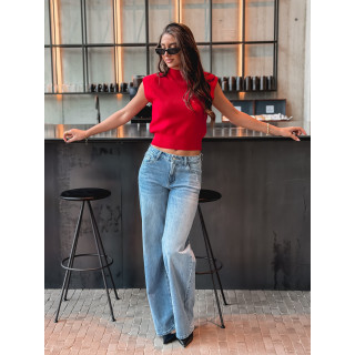 Pull sans manches Lydie - Rouge