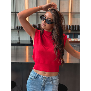 Blouse sans manches Lydie - Rouge