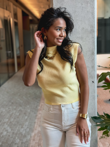 Blouse sans manches Lydie - Jaune