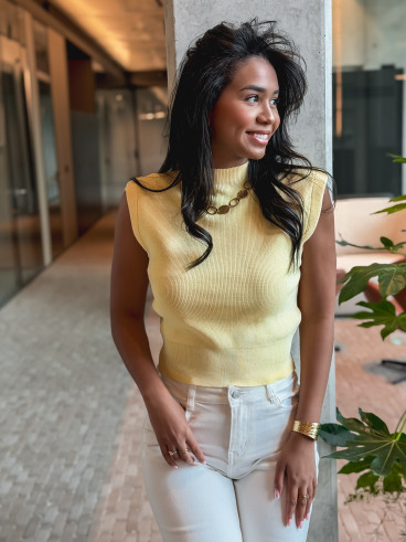 Blouse sans manches Lydie - Jaune