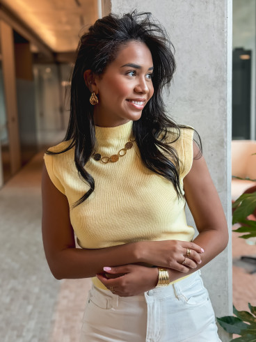 Pull sans manches Lydie - Jaune