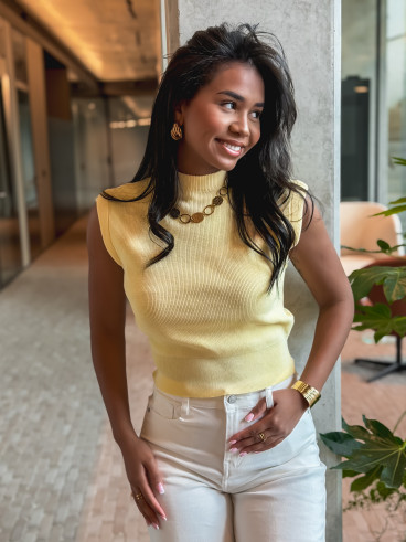 Blouse sans manches Lydie - Jaune