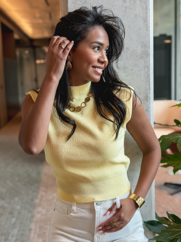 Blouse sans manches Lydie - Jaune