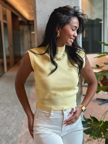 Blouse sans manches Lydie - Jaune