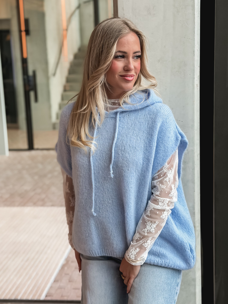 Pull à capuche Daïna - Bleu ciel Pull à capuche Daïna - Bleu ciel