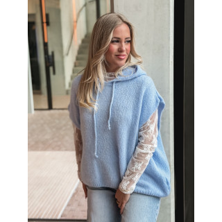 Pull à capuche Daïna  - Bleu ciel