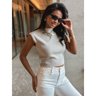 Blouse sans manches Lydie - Beige clair