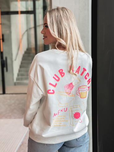 Pull "Club Matcha" - Blanc