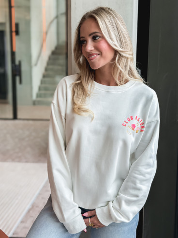 Pull "Club Matcha" - Blanc