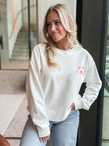 Pull "Club Matcha" - Blanc