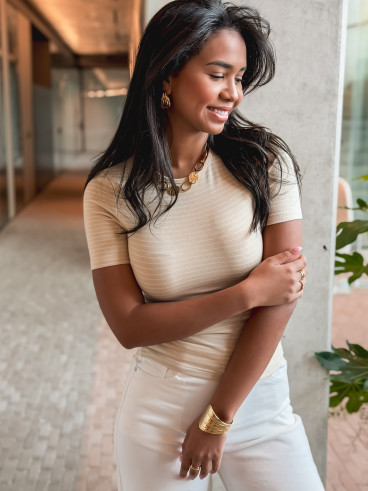 T-shirt ligné Talie - Beige