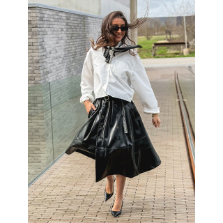 Jupe longue en simili Catalina - Noir